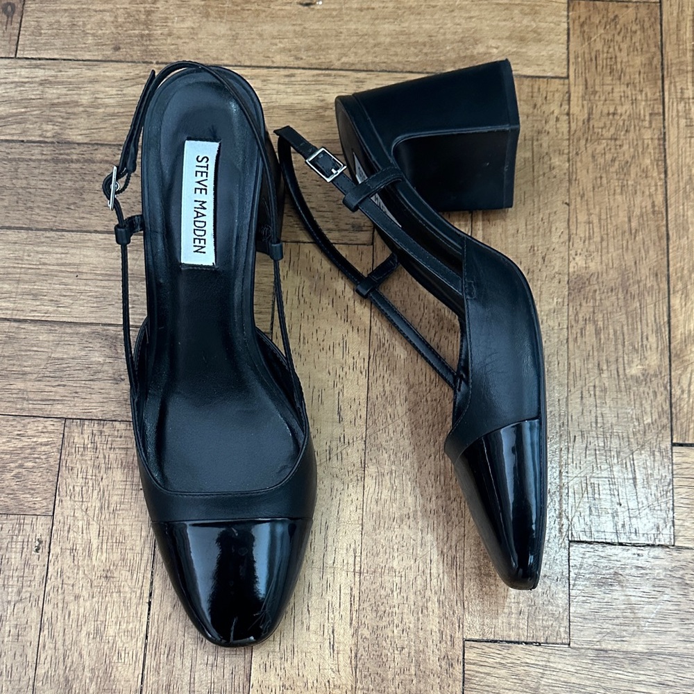 Steve Madden Black Block Heel Shoes